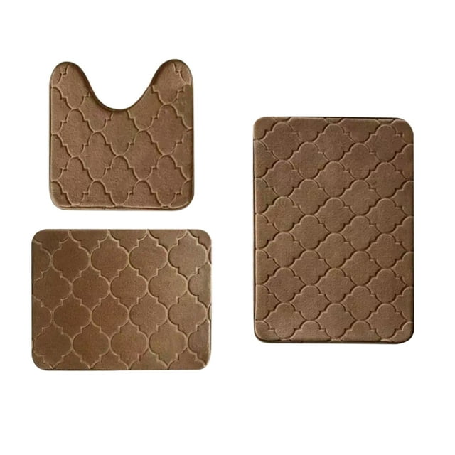 Bathroom Mat Set 3 Piece Absorbent Polyester Floor Mats for Bathroom Toilet and Doorway 40 cm x 50 cm 60 cm x 40 cm 50 cm x 80 cm