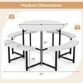 thumbnail image 3 of Costway Ensemble de Table de Pique-Nique Ronde avec Banc, 4 Bancs, Trou pour Parasol, Plateau Toutes Saisons, Blanc, 3 of 10
