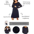 thumbnail image 7 of Avidlove Women’s Nursing/Delivery/Labor Nightgown Long Sleeve Maternity Sleepshirt for Breastfeeding with Button, 7 of 7
