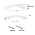 thumbnail image 2 of Uxcell Wooden Pull Handle, 2 Pack 116mm/4.57" Hole Distance Wood Pulls for Drawer, White, 2 of 6