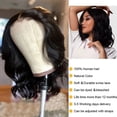 thumbnail image 4 of SUCS Body Wave 4x4 Lace Front Wig Human Hair for Women Brazilian Lace Closure Wigs 180% Density Natural Color 12 inch, 4 of 5