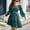 Dark Green, variant on Women's Fashion Casual Solid Color Elastic One Line Collar Porosity Leaf Long Sleeve With Belt With Off The Shoulder Chiffon Dress Ruffle Summer Dress Sports Dress for Women Summer Dresses Drawstring