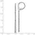 thumbnail image 2 of 3.5mm Ss Rhodium Plated Graduated Cubic Zirconia Dangle Leverback Earrings 56.7mm long Dangle Earring for Women, 2 of 2