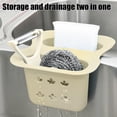 thumbnail image 4 of Oefntac Drains Basket Drains Basket Sink Hanging Faucet Kitchen Organizer Beige Plastic No Install Required Removable Washable Food Strainer Multipurpose Rack, 4 of 6