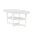 thumbnail image 1 of Furinno JAYA Oval Coffee Table, White, 1 of 7