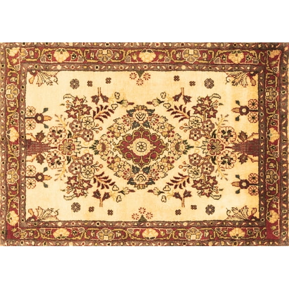 Ahgly Company Indoor Rectangle Medallion Brown Traditional Area Rugs, 3' x 5'