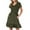 Army Green, variant on WRKEKC Plus Size Summer Dresses, Midi Casual Dresses for Women, Women's Solid Color Summer Sundressed Smocked Puff Sleeve V-Neck Pleated Ruffle Flowy Dress