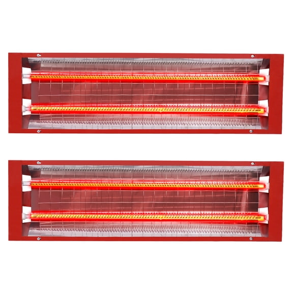 2Pcs Infrared Paint Curing Baking Lamp, Heat Lamp Paint Booth Heater Light 2000W 110V
