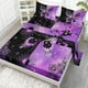 thumbnail image 1 of 4 Pieces Bedding Set Black Butterfly Purple Printed for Twin Size, 1 of 4