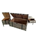 thumbnail image 2 of 44 Inch Trunk Accent Coffee Table with Storage, Reclaimed Wood Brown, Black, Saltoro Sherpi, 2 of 5