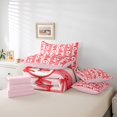 thumbnail image 6 of Manfei Vintage Christmas Snowman 7-Piece Twin Bedding,Merry Xmas Bedding Comforter Set,Pink Reversible, 6 of 7