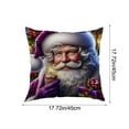 thumbnail image 3 of Hometravel Purple Christmas Pillowcase, Santa Claus Tree Candle Wreath Design, Decorative Cushion Cover for Bedroom, Sofa, Home Decor, 3 of 6