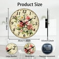 thumbnail image 2 of 12 Inch Wall Clock Retro Flowers Wall Clock Battery Operated Non Ticking Silent Flowers Decorative Kitchen Clock for Living Room Bedroom Home Office Decor colorful, 2 of 9
