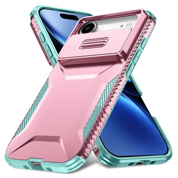 Allytechgroup Shockproof Case for Apple iPhone Air, Military Grade Protection Drop Proof Sliding Camera Lens Protector Bumper Phone Case Shockproof for iPhone Air, Rosegold