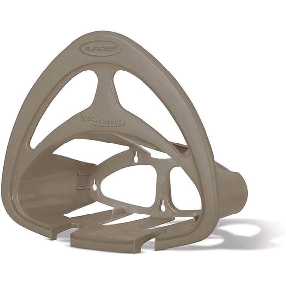 Suncast Hangout HH150 Outdoor Wall Mounted Garden Hose Holder with Shelf, Taupe