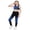 Blue Black, variant on renvena Kids Girls Two Piece Yoga Sports Suit Crop Top with Athletic Leggings Workout Tracksuit Outfit
