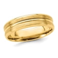 thumbnail image 1 of Ladies or Mens 14K Yellow Gold 6mm Fancy Satin Brush Wedding Band Ring, 1 of 4