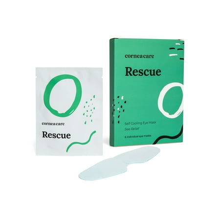 Rescue Self-Cooling Eye Masks, Cold Compress for Puffy, Dry Eyes, Headache & Migraine Relief, 6 Count
