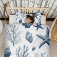 thumbnail image 3 of Coastal Coral Starfish Duvet Cover and Pillowcase Set for Single Bedding, Bedroom Accessories for Kids Teens, 3 of 5