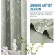 thumbnail image 5 of Cortinas opacas para dormitorio con estampado de papel de aluminio, rama de árbol, rama de árbol, aislamiento térmico, con ojales, cortinas que bloquean la luz, gruesas y suaves cortinas para ventana para sala de estar, 52 x 84 pulgadas, 2 paneles, salvia, 52 pulgadas de ancho x 63 pulgadas de largo, 5 of 5