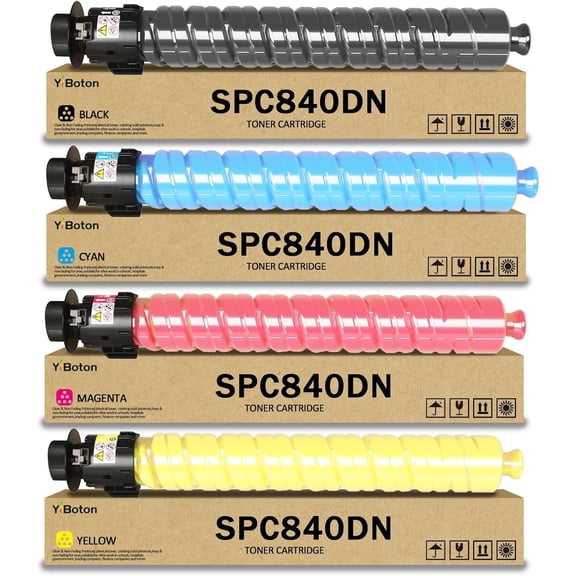 SPC840dn Toner Cartridge Compatible for Ricoh Aficio SP C840 SP C842 SP C840DN SP C842DN Printer(4-Pack,Black Cyan Yellow Magenta)