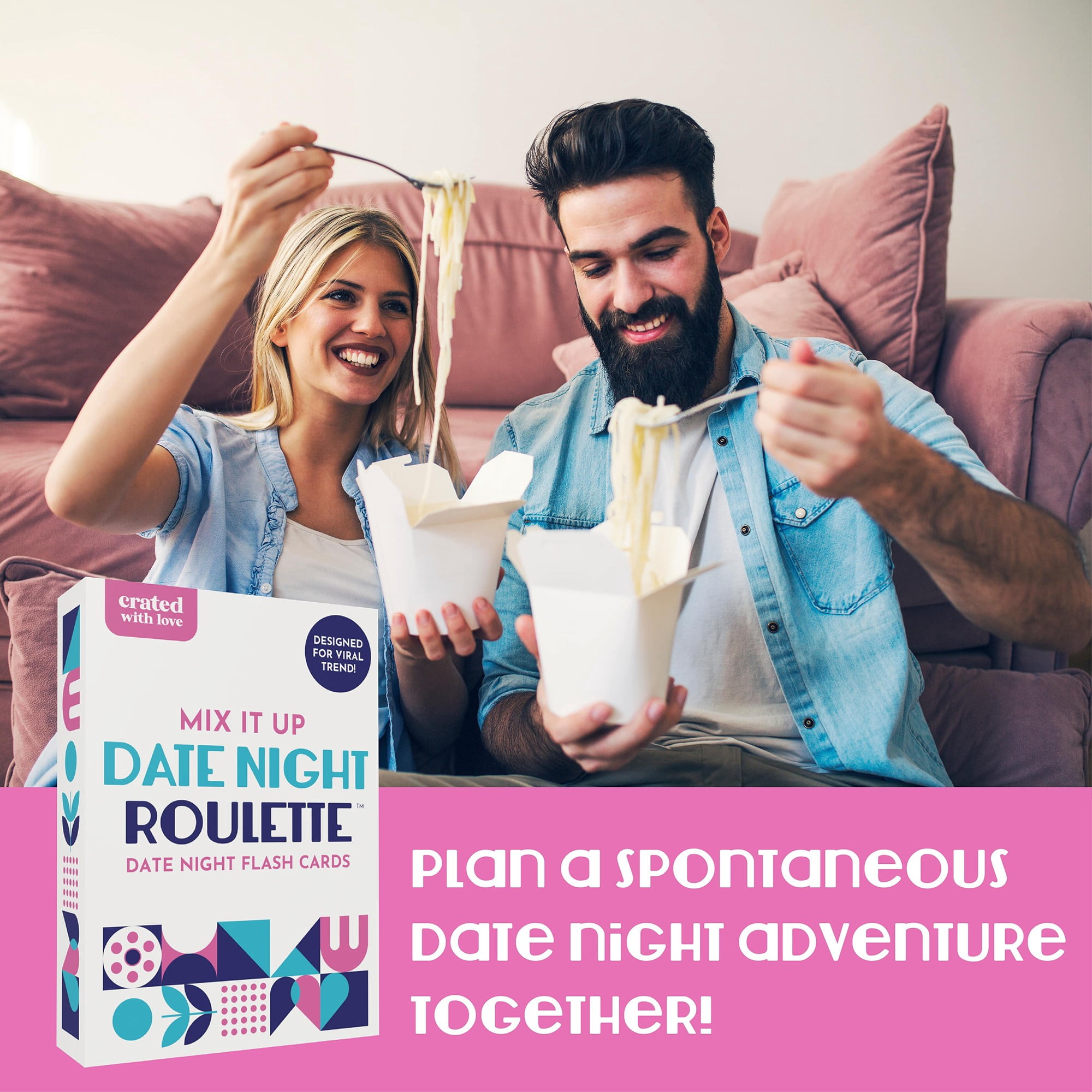 Crated With Love: Mix It Up Date Night Roulette - Date Night Flash Card Challenges, Plan A Spontaneous Couple Adventure