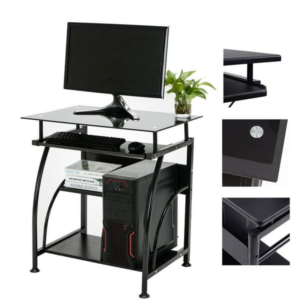 Ktaxon Office Desk Glass Top Corner Computer Pc Laptop Table Study Workstation Com Ktaxon Office Desk Glass Top Corner, Inexpensive Corner Computer Desk