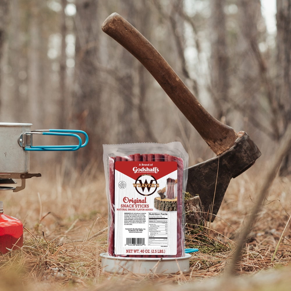 Weaver’s Original Snack Sticks (80 mild flavored 7" beef and chicken snack sticks per 40oz bag)