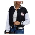 thumbnail image 4 of Lamuusaa Girls Long Sleeve Jacket,Ladies Leisure Style Color Matching  Baseball Uniform Tops  Coat, 4 of 6
