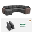thumbnail image 3 of HONBAY Pair of Armrests for Modular Sectional Sleeper Sofa, Corduroy Gray, 3 of 5