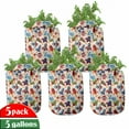 thumbnail image 1 of Space Grow Bags 5-Pack, Cartoon with Spaceships, Heavyduty Fabric Pots with Handles for Plants, 2 Sizes, Multicolor, by Ambesonne, 1 of 3