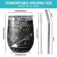 thumbnail image 5 of 12oz Stemless Wine Tumblers Math Equations Algebra Black Pattern Vacuum Insulated Stainless Steel Travel Tumbler Cups Mug with Lid and Straw for Champaign,Cocktail,Beer with Cleaning Brush, 5 of 5