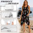 thumbnail image 6 of HELLHERO Summer Sleeveless Dress, Pineapple Print Side Pockets Summer Dresses, Crew Neck Irregular Hem Sleeveless Sundress for Cocktail Party Vacation, 6 of 8