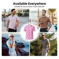 thumbnail image 3 of Kdxio Breast Cancer Awareness2 Print Men's Short Sleeve Polo Shirt,Midweight Men's Shirt, 3 of 5