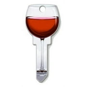 Lucky Line Kwikset KW1 Wine Glass Key Blank Enamel Coated Printed With, Each
