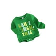 thumbnail image 2 of Elippeo Infant Baby Irish Festivals Jumpsuit 6M 12M 18M 24M ShamrockLetter Print Round Neck Long Sleeve Sweatshirt Romper, 2 of 9
