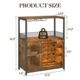 thumbnail image 2 of PIONEERWORKS 3-Tier Wine Bar Cabinet with Detachable Wine Rack and Storage Space, Buffet Cabinet with Glass Holder and Mesh Door, Sturdy MDF Construction for Dining Room Bar & Kitchen, 2 of 9