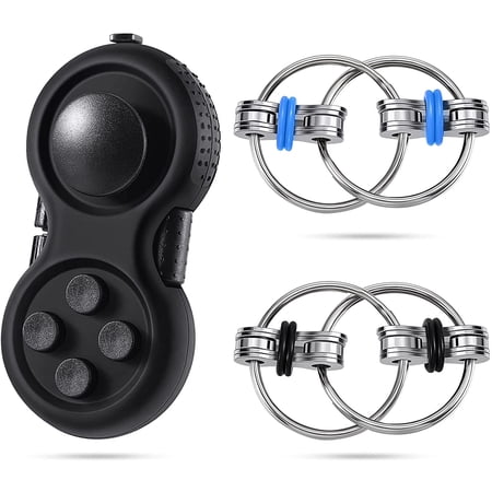 Fietsketting Fidgetspeelgoed – 2 Stuks, Roestvrij Staal Met Siliconen Ringen – Stil En Compact Voor Volwassenen En Kinderen