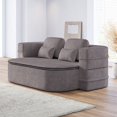 thumbnail image 4 of 75''2-In-1 Foldable Sofa,Convertible Sleeper Foam Sofa Bed with Multi Functional Blanket, Chenille Floor Folding Sofa Bed, Floor Sofa Lounge Sofa for Living Room Bedroom Lounge Studio (Grey), 4 of 11