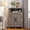 Greige, variant on Farmhouse-Style Corner Cabinet, Corner Shelf with Open Storage, Double-Door Storage Cabinet, Twist-to-Lock Design, Space-Saving, for Living Room, Bathroom, Kitchen
