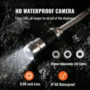 VEVOR Sewer Camera 100 ft/30 m, 7 Screen Pipeline Inspection Camera with DVR Function, Waterproof IP68 Camera, 12 pcs Adjustable LEDs, with a 16 GB SD Card for Sewer Line, Duct Drain Pipe Plumbing