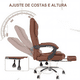thumbnail image 4 of VBELL Silla Ergonomica Oficina Con Masajeador De Espalda Reposapié Color Marrón Material Del Tapizado Cuero Sintético, 4 of 6