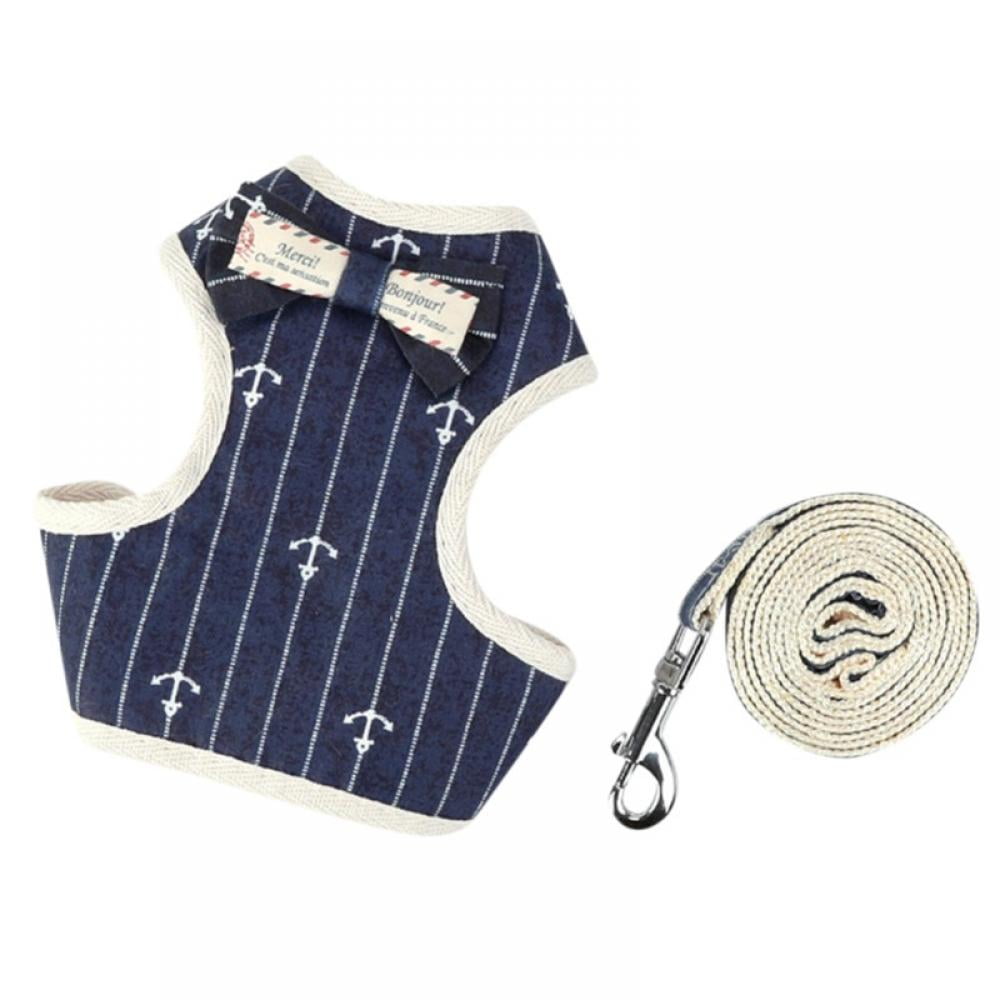 ZUNEA Polka Dot Small Dog Harness Pet Puppy Cat Strap Vest Leash Set