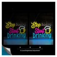 thumbnail image 4 of Letrero De Neón Stop Thinking Start Drinking Con Luz LED Regulable USB Para Bares, Tiendas, Fiestas Y Restaurantes Decoración De Pared 38cmx30.5cm, 4 of 7