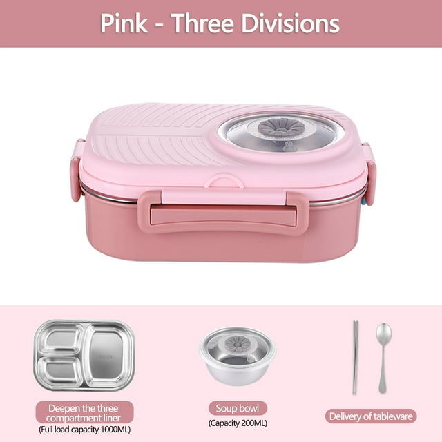 Openpig Bento Box , Boîte à Lunch, Boîte Bento en Acier Inoxydable pour Adultes, Contenants à Lunch Bento Boîte à Lunch pour Adultes, Contenants à Lunch Isolés, Boîte à Lunch Bento pour le Bureau pour Hommes Femmes