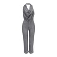thumbnail image 3 of Women Sleeveless Off-Shoulder Sequin Jumpsuit - High Waist Wide Leg Party Romper - European American Style for Casual/Evening Wear, 3 of 4