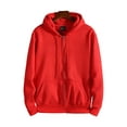 thumbnail image 1 of Innerwin Sweatshirt Hooded Neck Men Outwear Winter Long Sleeve Plain Jacket Red 3XL, 1 of 3