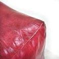 thumbnail image 6 of Square Shaped Goat Leather Handmade Eco-Friendly Dark Pink Pouf - Square Shape Pouf, 14"x14"x14", Plain Solid Pouf, Goat Leather Pouf, Recycled Foam with Fibre Fill Stuffed Pouf, Leather Seating Pouf, 6 of 8