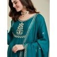 thumbnail image 4 of MOKOSH Women's Silk Anarkali & Pant with Dupatta Set - Indian Ethnic Traditional Wear Anarkali Kurta Set, 4 of 8