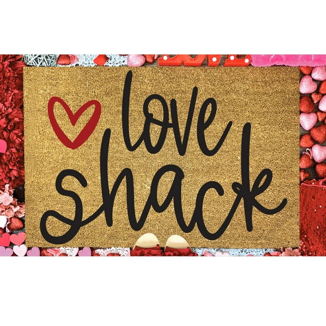 Valentine's Day Welcome Floor Mat for Holiday Decorations Non- Indoor Outdoor Polyester Entryway Rug